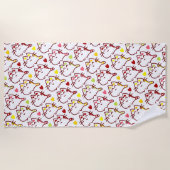 Schattig Kawaii Cats and Hearts Pattern Strandlaken (Voorkant)