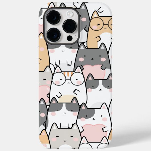 Schattig Kawaii Cats Pattern Case-Mate iPhone Case (Achterkant)