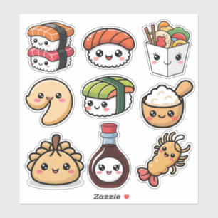 Schattig Kawaii Chinees Eten Sticker