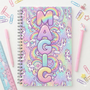 Schattig Kawaii Eenhoorn Pastel Regenboog Magisch Notitieboek
