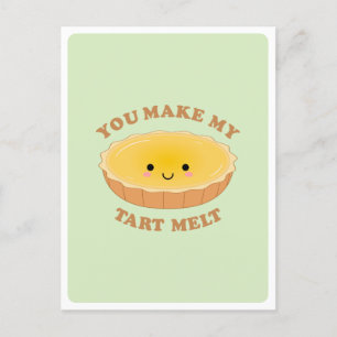 Schattig Kawaii Eiertaart Voedsel Pun Liefde Citat Briefkaart