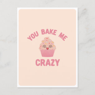 Schattig Kawaii Gek Crazy Domme Gezicht Muffin Ete Briefkaart