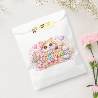 Schattig Kawaii Gemaakt Met Liefde Kat Naam Pastel Bedankzakje