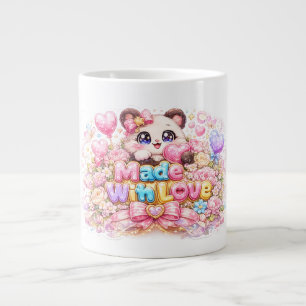 Schattig Kawaii Gemaakt Met Liefde Kat Naam Pastel Extra Grote Beker