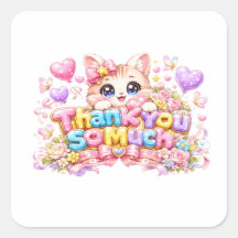 Schattig Kawaii Hartelijk Dank Kat Naam Pastel Roz