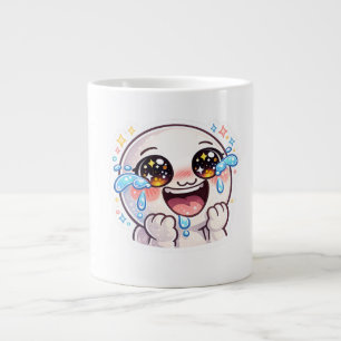 Schattig Kawaii Huilend Lachend van Geluk Gelukkig Extra Grote Beker
