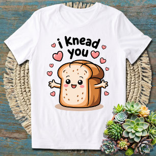 Schattig Kawaii 'Ik Kneed Jou' - Aardige Brood Pun T-shirt