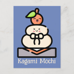 Schattig Kawaii Kagami Mochi Briefkaart