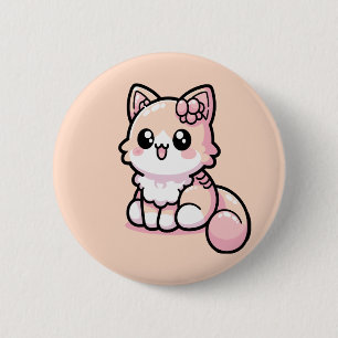 Schattig Kawaii Kat Ronde Button 5,7 Cm