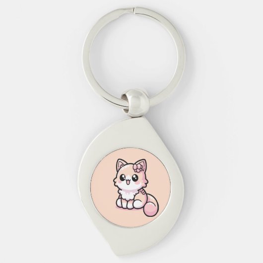 Schattig Kawaii Kat Sleutelhanger (Voorkant)