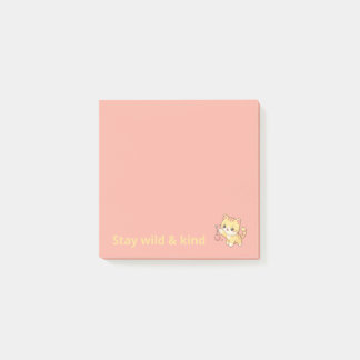 Schattig Kawaii Kitten Kat Blijf Wild en Aardig Po Post-it® Notes
