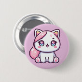 Schattig Kawaii Kitten Ronde Button 5,7 Cm (Voorkant /achterkant)