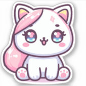 Schattig Kawaii Kitten Sticker (Voorkant)