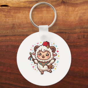 Schattig Kawaii Marokkaans Eid al-Adha Schaap Fez Sleutelhanger