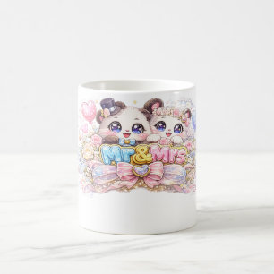 Schattig Kawaii Mijnheer en Mevrouw Panda Koppel P Koffiemok