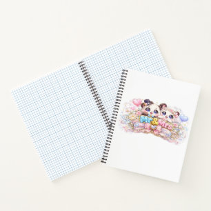 Schattig Kawaii Mijnheer en Mevrouw Panda Koppel P Notitieboek