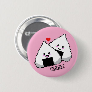 Schattig Kawaii Onigiri Japans Eten Ronde Button 5,7 Cm