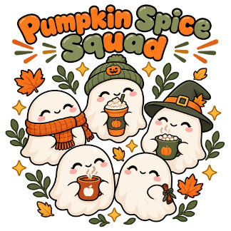Schattig Kawaii Oranje Geest Pumpkin Spice Ontwerp Trui