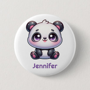 Schattig Kawaii Panda gepersonaliseerd ontwerp Ronde Button 5,7 Cm