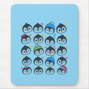 Schattig Kawaii Pinguïn Emoji Patroon Grappige Car Muismat