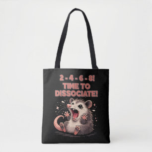 Schattig Kawaii Possum Tijd om te Dissociëren Grap Draagtas
