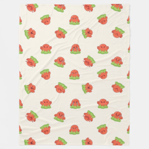 Schattig Kawaii Rood en Groen Slijm Monster Crème Fleece Deken