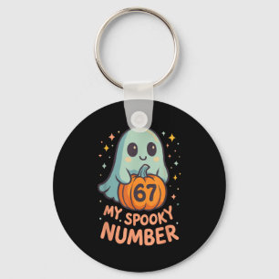 Schattig kawaii spookpompoen 67 meme grappige wisk sleutelhanger