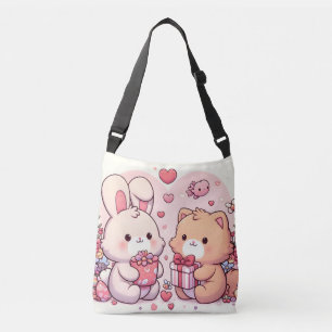 Schattig Kawaii Valentijn Konijn Beer Liefdescadea Crossbody Tas
