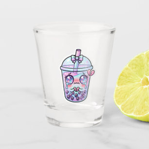 Schattig Kawaii Verdrietige Boba Melk Thee Huilend Shot Glas