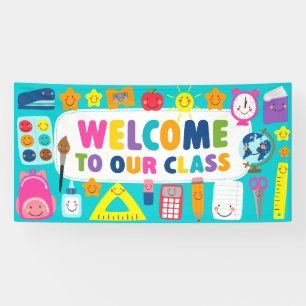 Schattig Kawaii Welkom In Onze Klas Spandoek