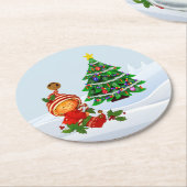 Schattig Kerst Elf Papier Onderzetter (Gebogen)