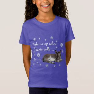 Schattig Kerst-ezel met Sneeuwvlokken T-shirt