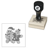 Schattig Kerst Gingerbread Koppel Rubberstempel (Gestempeld)