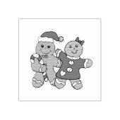 Schattig Kerst Gingerbread Koppel Rubberstempel (Afrduk)