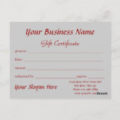 Schattig kerstcadeaubon briefkaart (Achterkant)