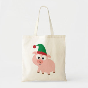 Schattig Kerstelfje Varken Tote Bag