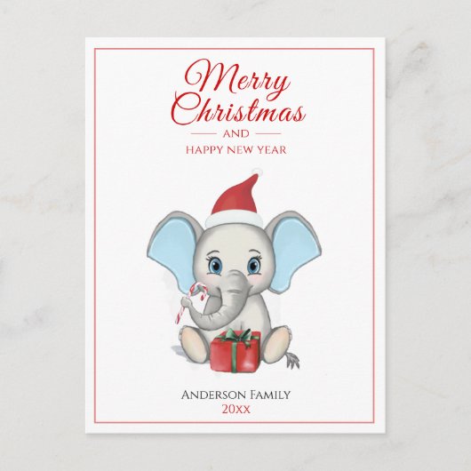 Schattig kerstfeest | Gepersonaliseerd Briefkaart (Voorkant)