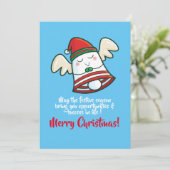 schattig kerstfeest vliegend kaart (Staand voorkant)