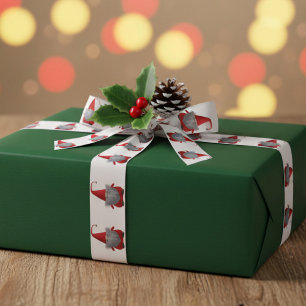 Schattig Kerstkabouterpatroon Rood en Wit Lint