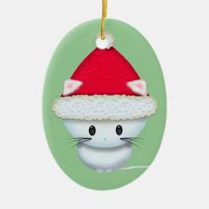 Schattig Kerstkatje Keramisch Ornament