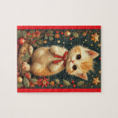 Schattig Kerstkatje Legpuzzel (Horizontaal)