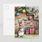 Schattig kerstkonijn briefkaart (Voorkant / Achterkant)