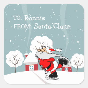 Schattig Kerstmannen Cadeau   Gepersonaliseerd Vierkante Sticker