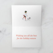 Schattig Kerstmeisje & Hond Kaart (Binnen)