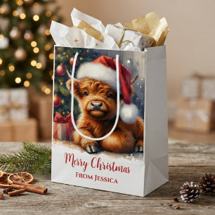 Schattig Kerstmis Hoogland Koe Medium Cadeauzakje