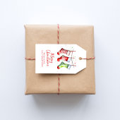 Schattig Kerstmis Watercolor Aangepast Cadeaulabel