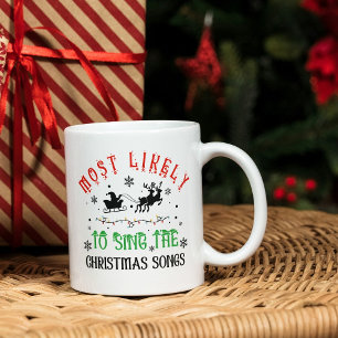 Schattig Kerstmis Zal waarschijnlijk kerstliedjes Koffiemok