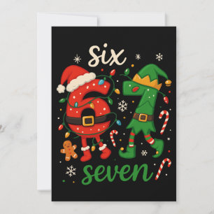 Schattig Kerstmis Zes Zeven Meme Feestdagenkaart