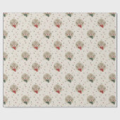 Schattig Kerstrendier - Cream Cadeaupapier (Vlak)