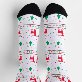 Schattig Kerstrendier en Kerstboompatroon Sokken